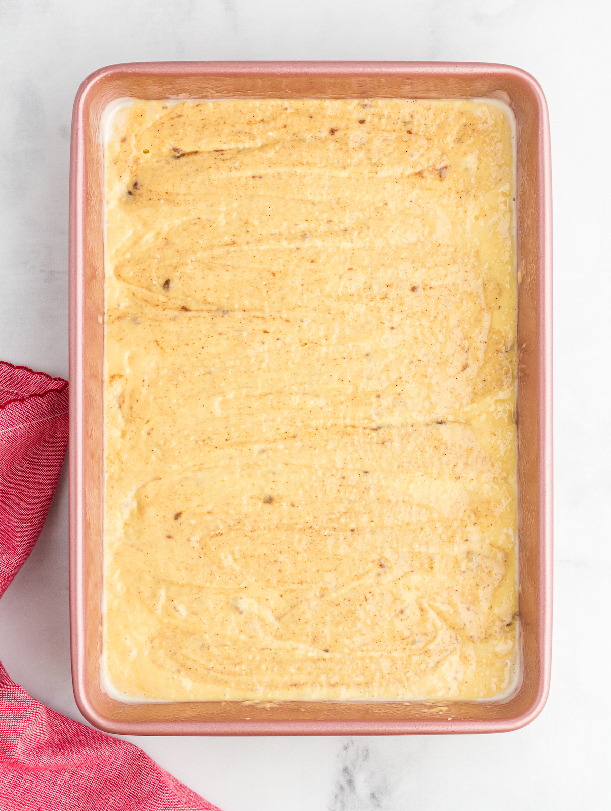 light brown sugar mixture swirled into the batter