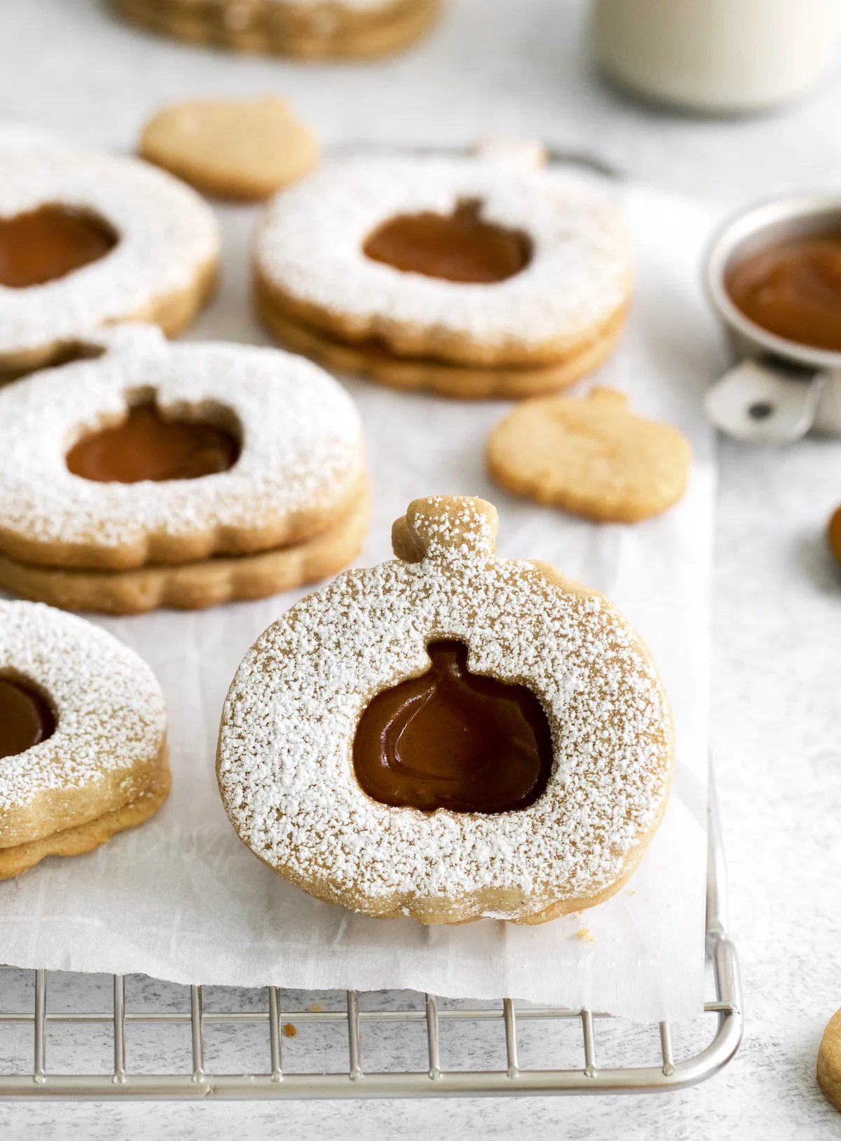 pumpkin linzer cookies