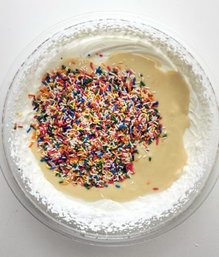 heavy cream, condensed milk, and sprinkles