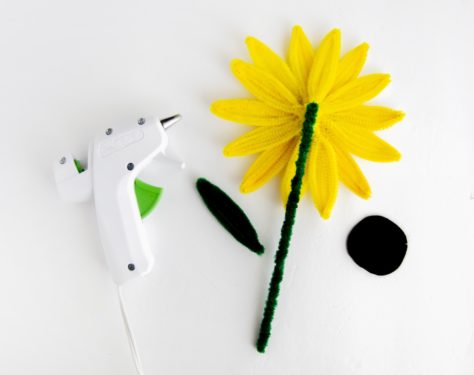 Attach Stem to Back of Flower