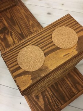 Cork feet on the bottom of the bench legs