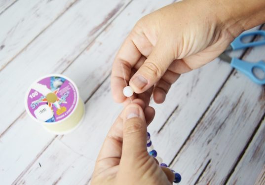 stringing the beads