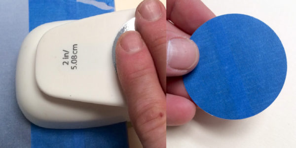 punching a circle out of painter's tape