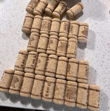 corks laid out flat on a work surface