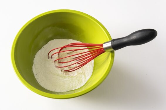 mixing dry ingredients in the bowl